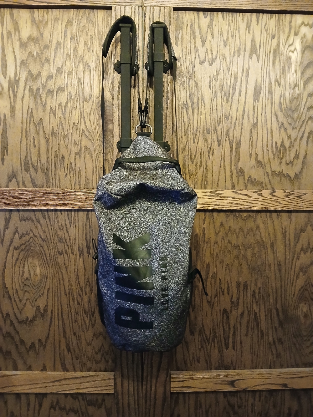 PINK Victoria's Secret Active Olive Green Sling Backpack